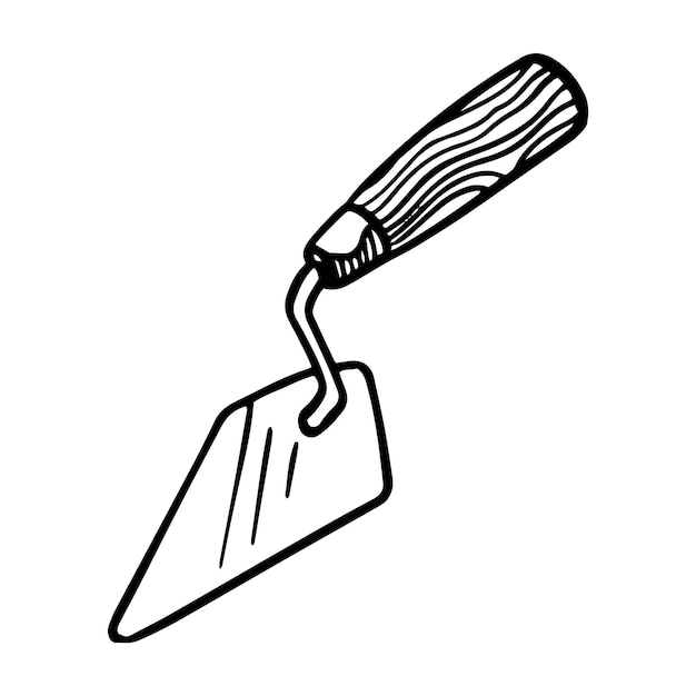 Paleta icono dibujado a mano vector ilustración mampostería herramienta de mano