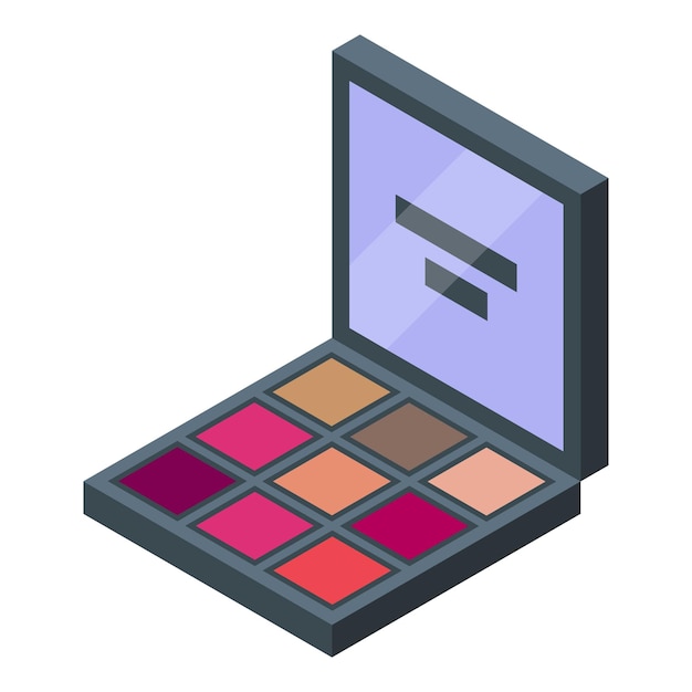 Paleta de maquillaje que muestra sombras de ojos coloridas para aplicar maquillaje