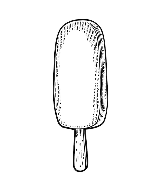 Paleta en palo de madera Vector vintage negro grabado ilustración aislado sobre fondo blanco