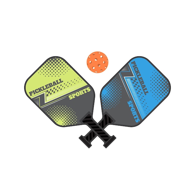 Las paletas de pickleball y el símbolo de la pelota
