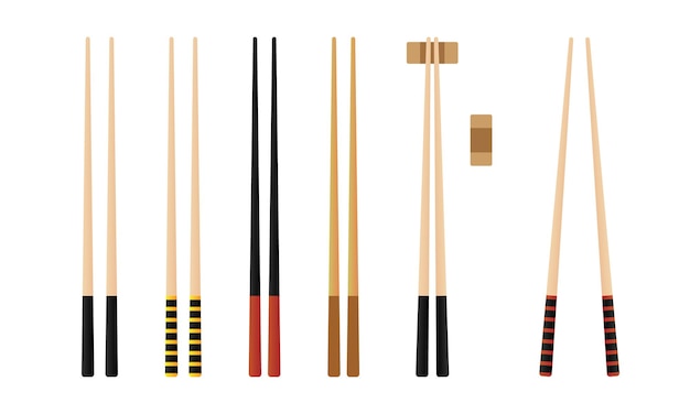 Los palillos que sostienen el rollo de sushi Alimentos Los palillos Icono Símbolo Signo Ilustración