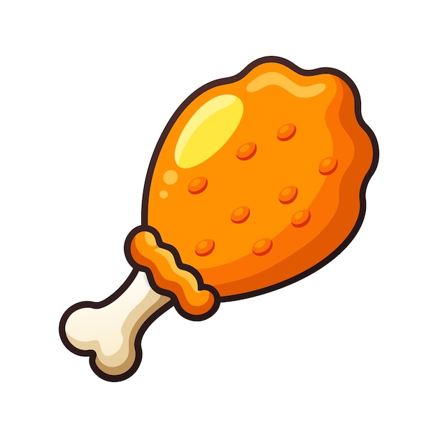 El palito de pollo frito y crujiente es un vector de comida plana colorida.