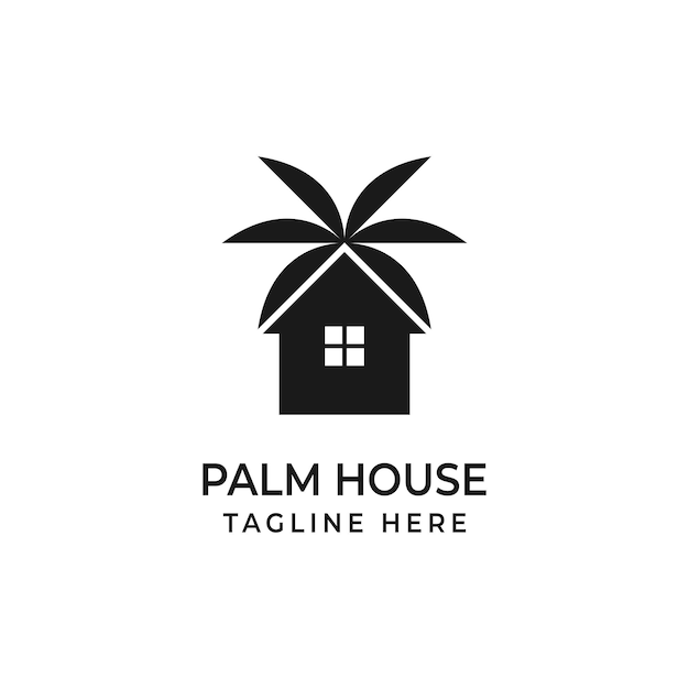 Palm house tree home logo diseño vector ilustración