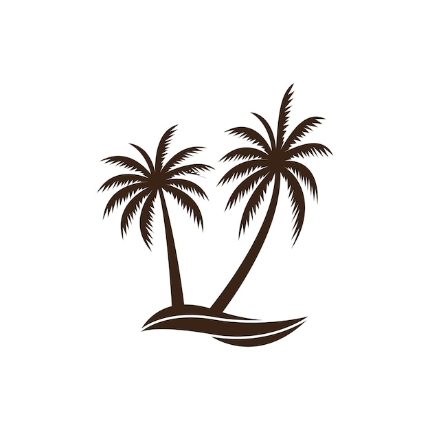 Palm logo icono plantilla y símbolo vector árbol