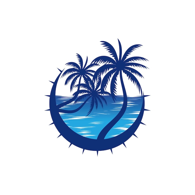 Palm logo icono plantilla y símbolo vector árbol