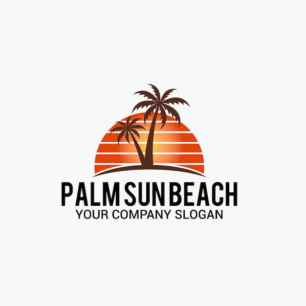 Palm sun beach logotipo