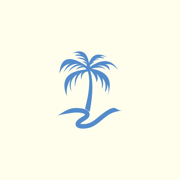 Palma árbol vintage logotipo plantilla vectorial ilustración diseño fecha árbol logotipo