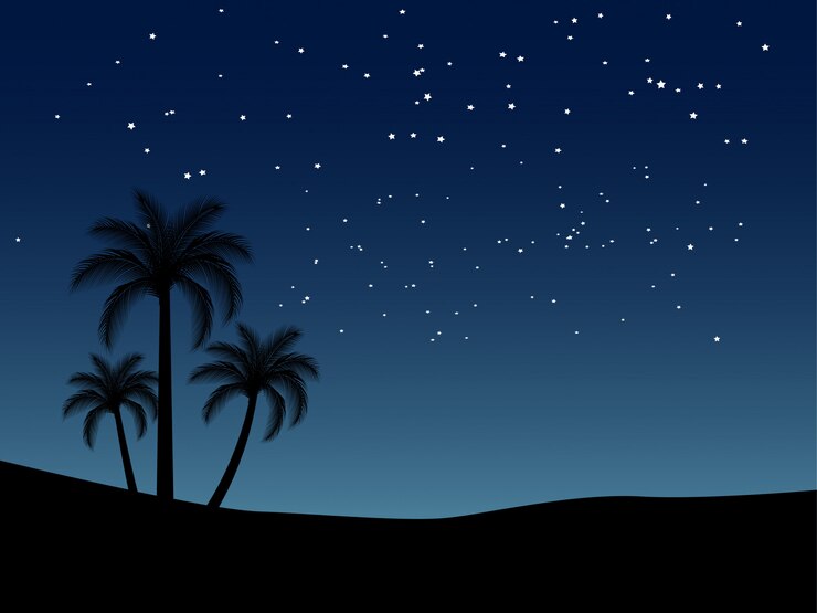 Vector palma y cielo