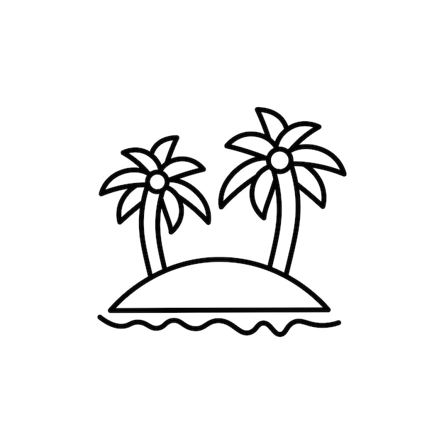 Palmas en el icono de la isla