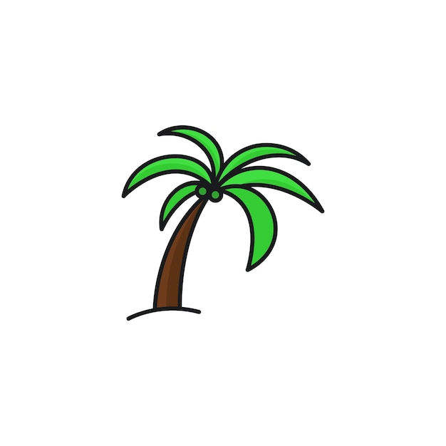 Vector una palmera con un contorno verde y la palabra palmera.