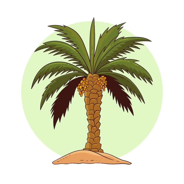 palmera datilera ilustración vectorial