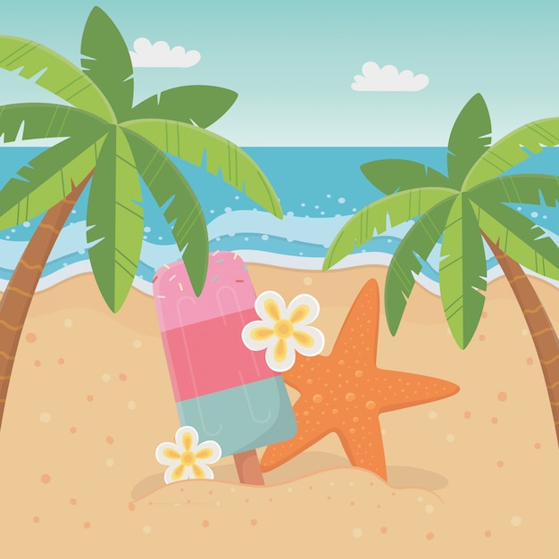 Palmera de diseño temporada de verano.