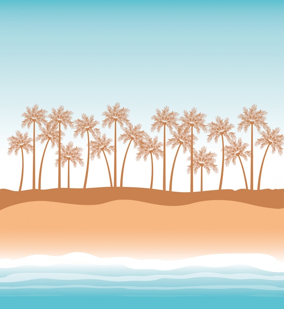 Palmera de diseño temporada de verano.