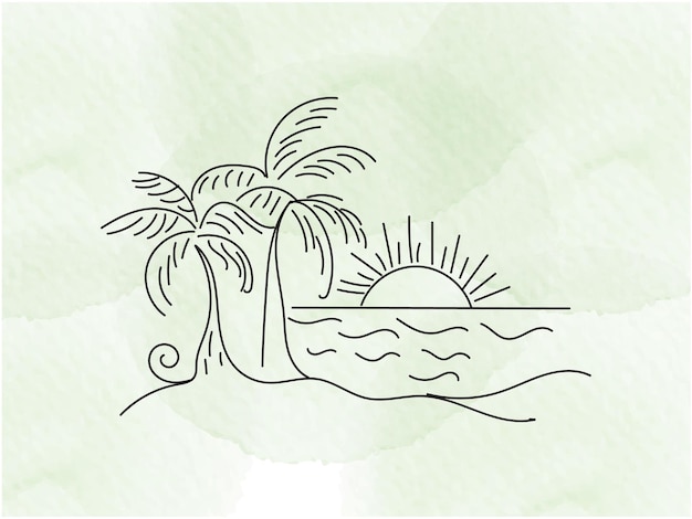 una palmera está en el agua con una palmera
