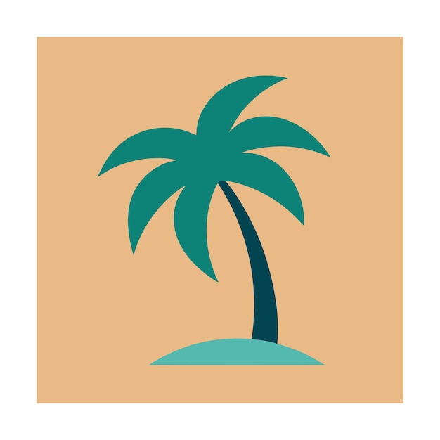 una palmera está en un cuadrado con una imagen de una palmera