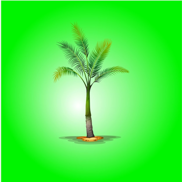 una palmera con un fondo verde y un vector eps de fondo verde