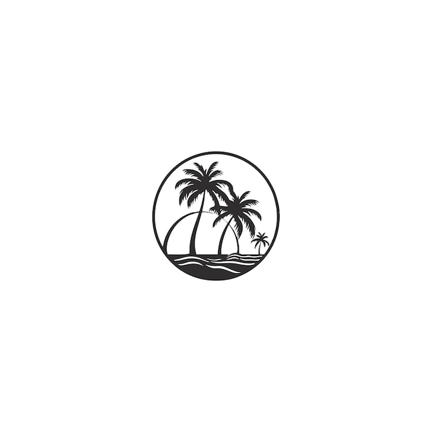 palmera hipster vintage logo vector icono ilustración