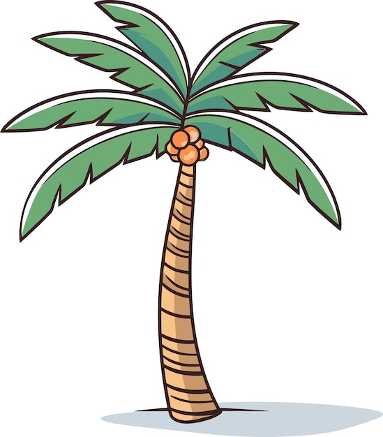 una palmera con una imagen de dibujos animados de una palmera