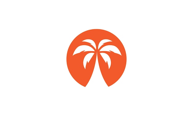 Palmera o cocotero con puesta de sol logo símbolo vector icono ilustración diseño gráfico