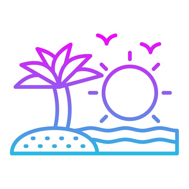 una palmera y una playa con una palmera en el medio