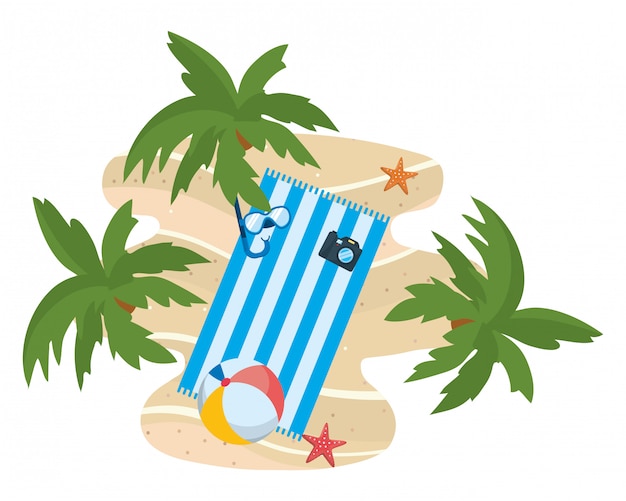 Vector palmera de la temporada de verano