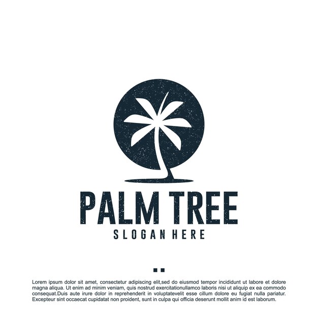 Palmera, vacaciones, plantilla de diseño de logotipo
