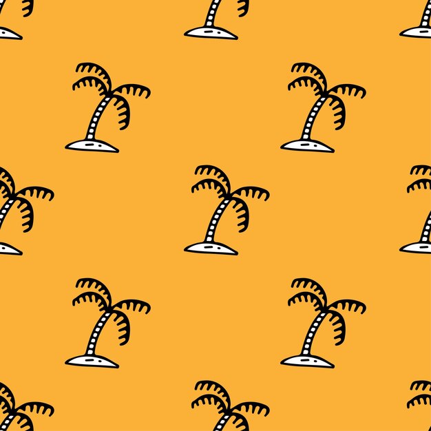 Palmera de verano, ilustración de fondo de patrón sin costuras para camiseta.