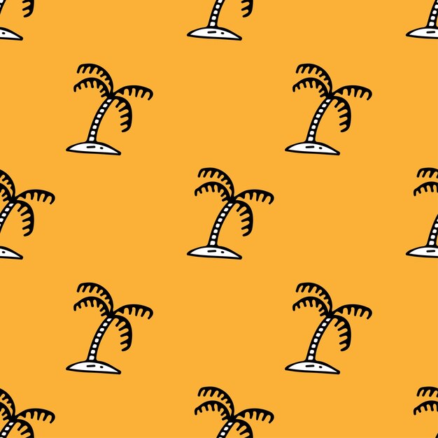 Palmera de verano, ilustración de fondo de patrón sin costuras para camiseta.