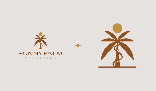 Palmera Verano Tropical Símbolo premium creativo universal Plantilla de logotipo de icono de signo vectorial Ilustración vectorial