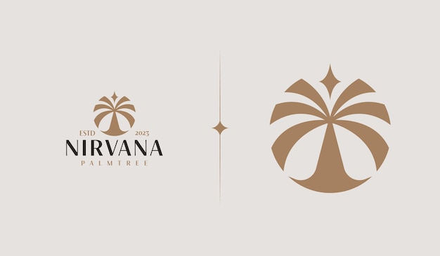 Palmera Verano Tropical Símbolo premium creativo universal Plantilla de logotipo de icono de signo vectorial Ilustración vectorial