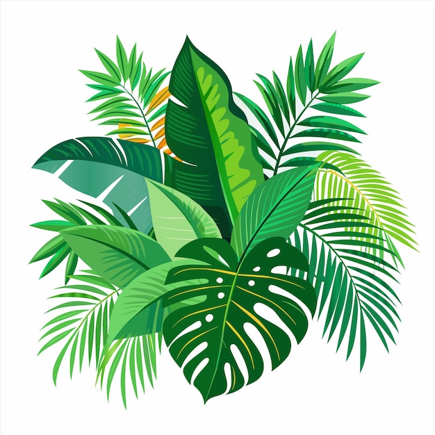 una palmera verde y blanca con una hoja de palma verde