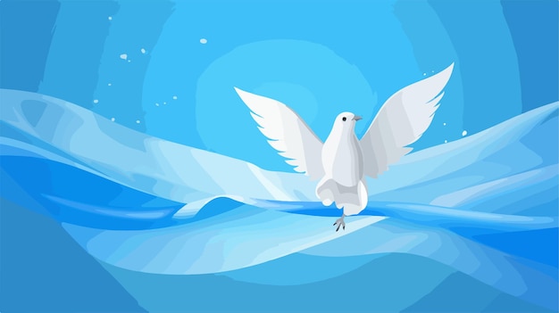 una paloma blanca con un fondo azul con un fondo blue con las palabras una paloma branca volando por encima