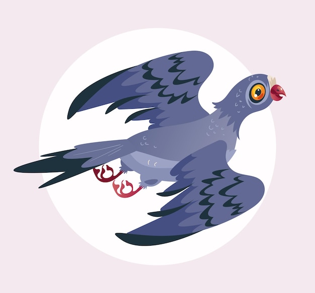 Paloma carácter aislado vector arte dibujos animados pájaro concepto diseño gráfico ilustración