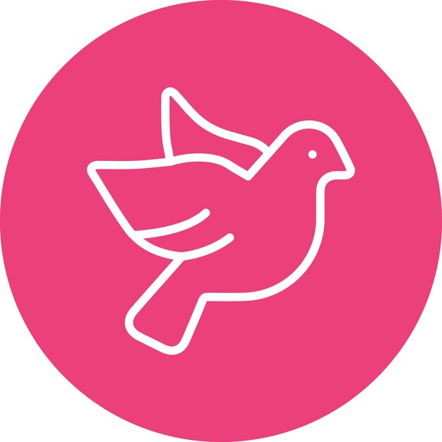Paloma con icona vectorial del corazón Ilustración del conjunto de iconos de bodas