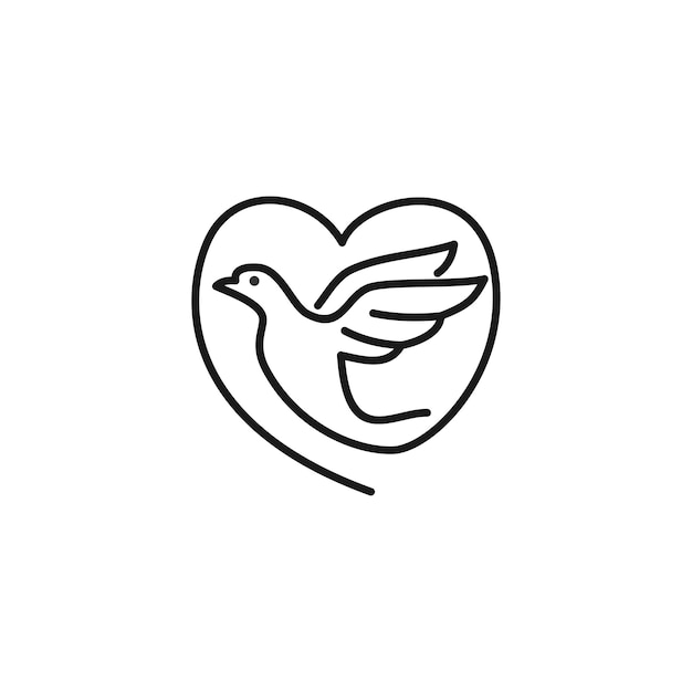 Paloma Paloma Amor Paz Icono Plantilla Aislado