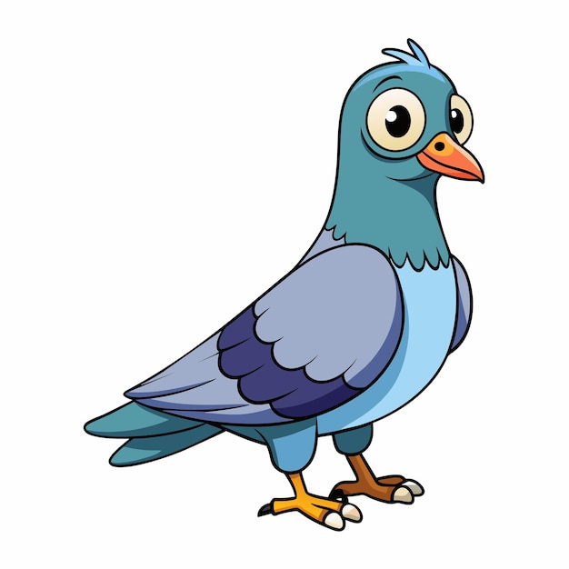 Vector paloma portadora paloma pájaro avícola pájaro anidador pollito vector mascota
