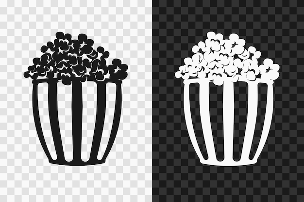 Palomitas de maíz cubo silueta glifo vectorial de alta calidad