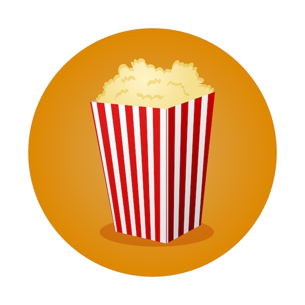 Palomitas de maiz. Icono de cine en estilo de diseño plano