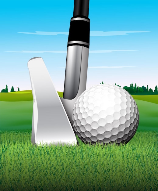 palos de golf y pelotas de golf