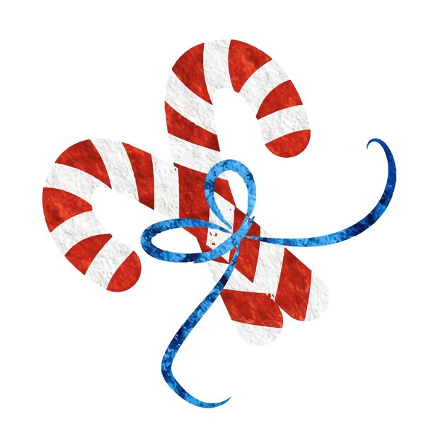 Palos de navidad caramelo piruleta acuarela vectorial Vector Premium