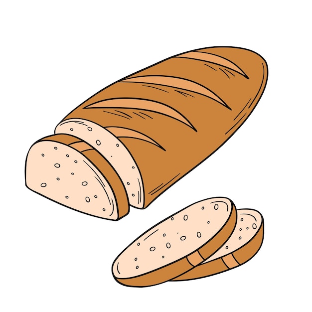 Pan de baguette entero con apetito pan de panadería pan fresco largo con trozos de rebanadas