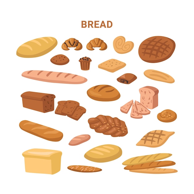 Pan y bollo productos alimenticios pastelería panadería
