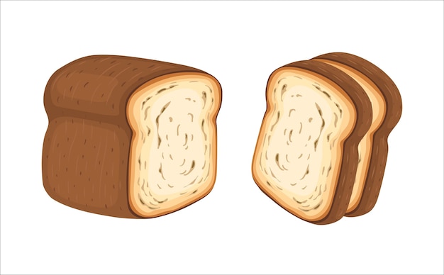 Pan Comida Panadería Alimentos Horneados Ilustración Vectorial