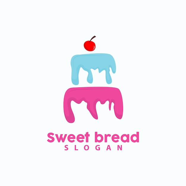 Pan dulce Logo Pancake Cumpleaños Vector Sandwich Símbolo Ilustración Icono Diseño