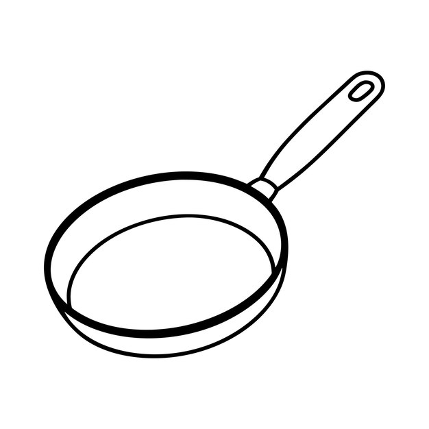 pan Fry Line Art Victor Ilustración de la silueta del diseño