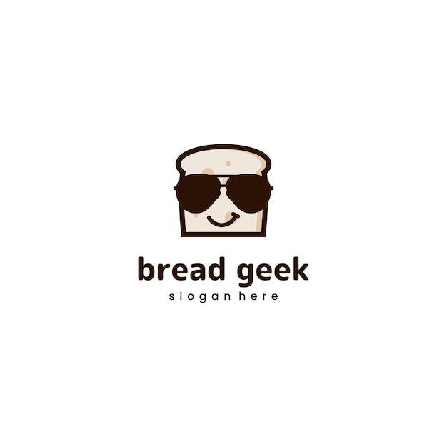 Pan geek logo pan con gafas logo icono
