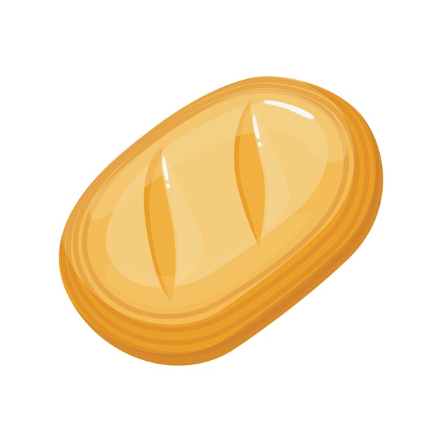 Pan de grano entero y de trigo Pastelería casera con masa de levadura Ilustración de dibujos animados de alimentos