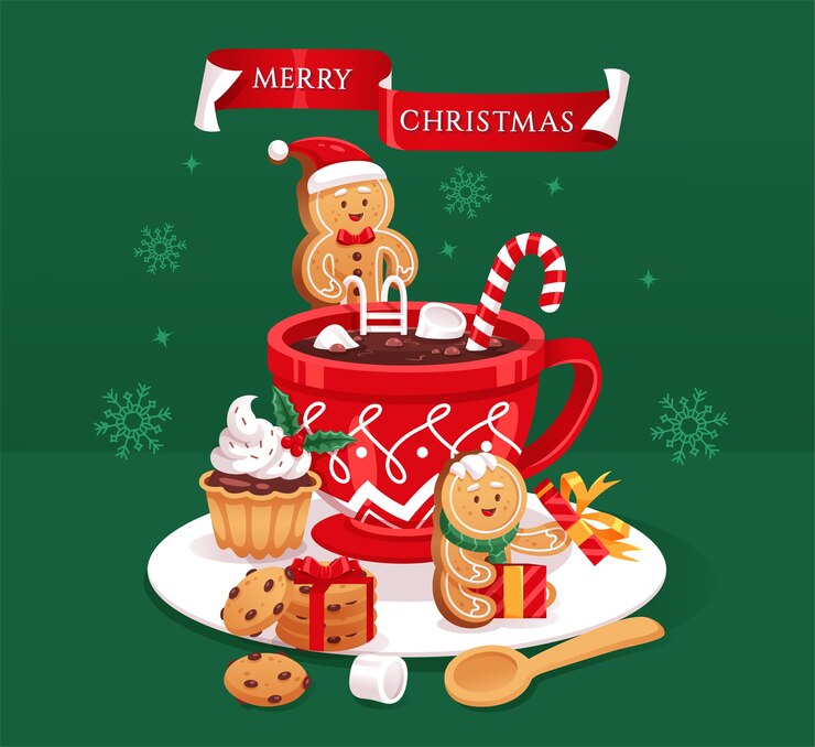 Vector pan de jengibre de arte conceptual de navidad