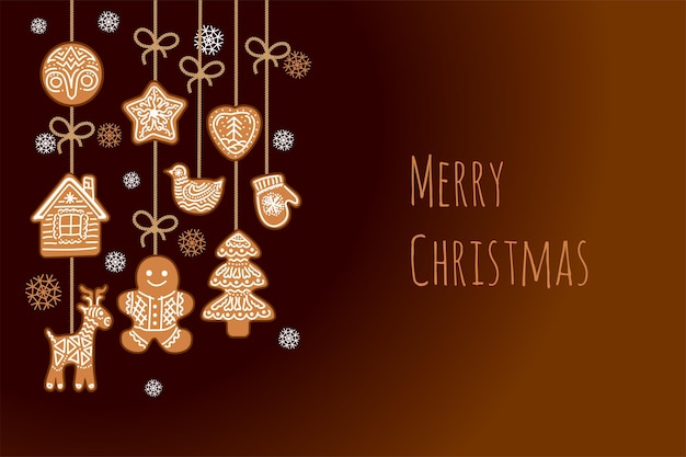 Pan de jengibre, hombre de jengibre, decoración navideña. Fondo de Navidad con adornos.