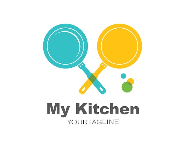 Pan logo icono de cocina y kithen vector ilustración